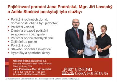 Generali Česká pojišťovna a.s. - vedoucí Jana Podráská, Mgr. Jiří Lovecký a Adéla Stašová