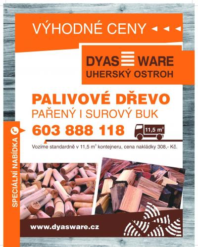 DYAS WARE, s.r.o. - buk. palivové dřevo - štípané odzemky, řezané válečky