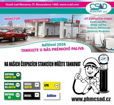 ČSAD Hodonín a.s. - síť čerpacích stanic PHL, mycí centrum NONSTOP