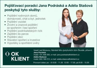 Asistence a poradenství v pojišťovnictví - Jana Podráská a Adéla Stašová