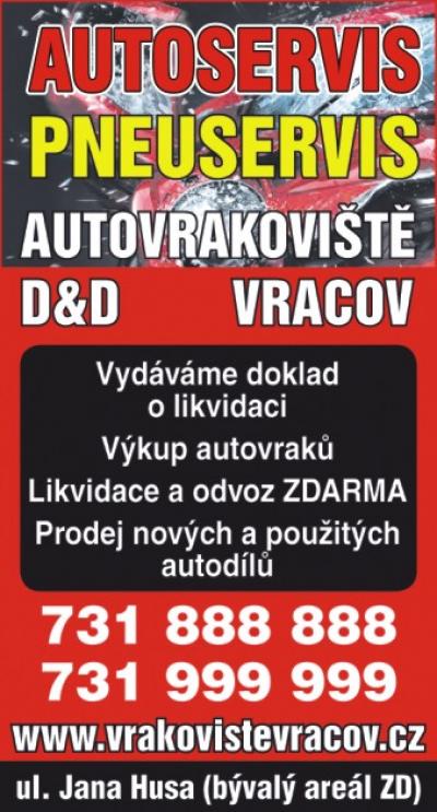 Autovrakoviště Vracov - auto - pneuservis